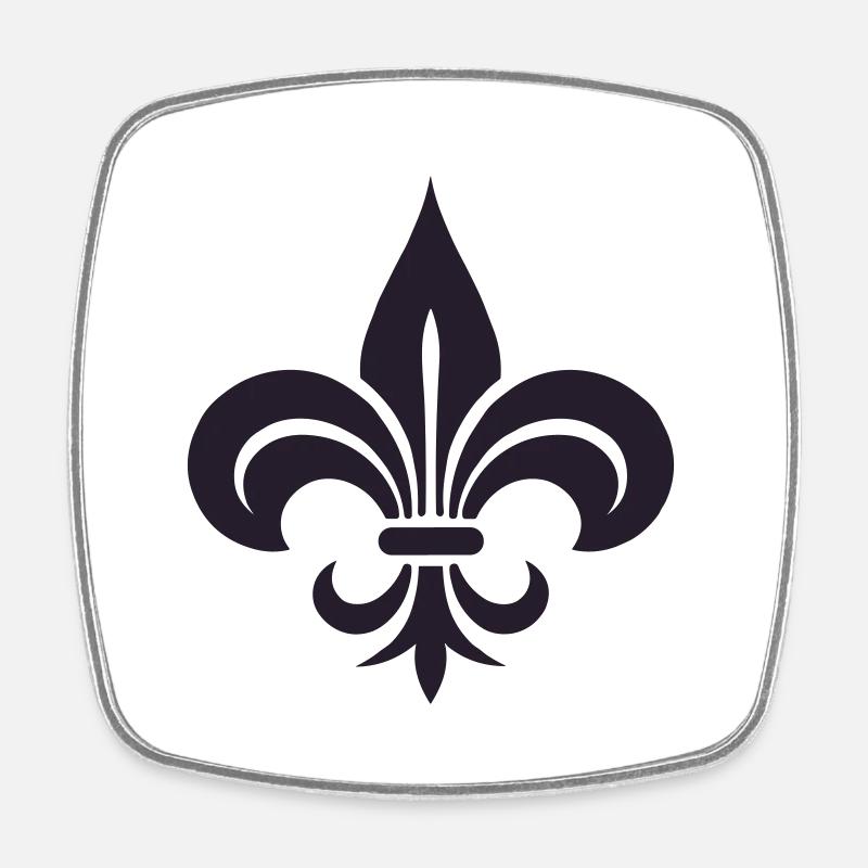 Simple French lily - Square fridge magnet - white