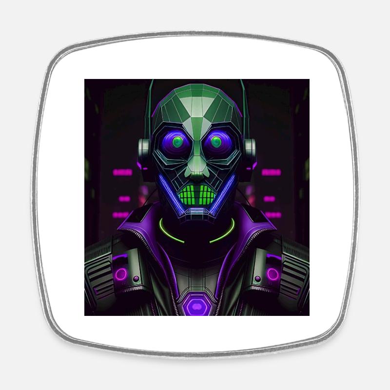 Cyberpunk - Viereckiger Kühlschrankmagnet - Weiß