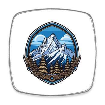 Berge Symbol Landschaft Wappen - Viereckiger Kühlschrankmagnet - Weiß - Vorne