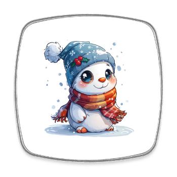 Bonhomme de neige pour les enfants - Magnet carré - blanc - Devant