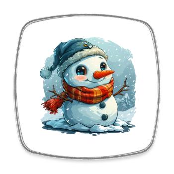 Snowman for children - Square fridge magnet - white - Front