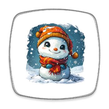 Bonhomme de neige pour les enfants - Magnet carré - blanc - Devant