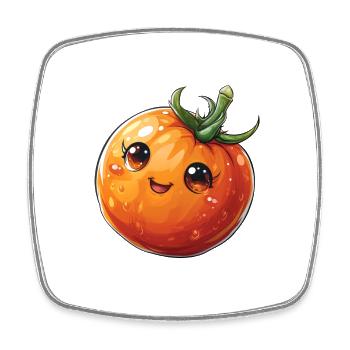 Tomato happy comic style - Square fridge magnet - white - Front