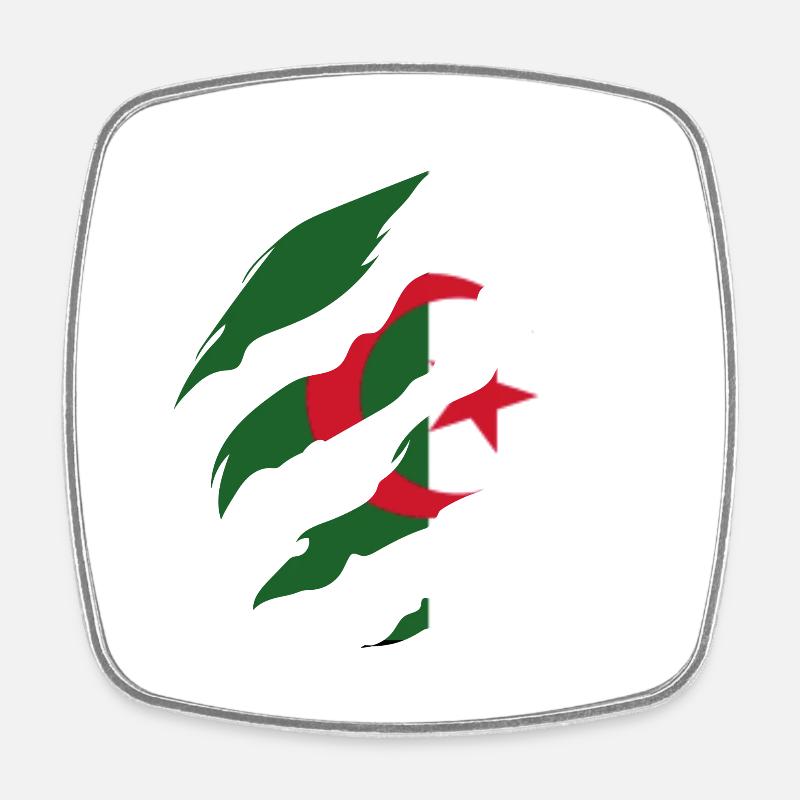 Drapeau Algérie -idée cadeau algérien - Magnet carré - blanc