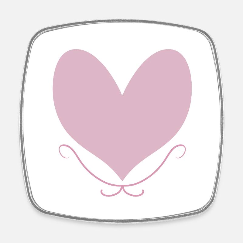 PINK HEART - Square fridge magnet - white