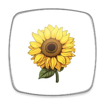 Sonnenblume - Viereckiger Kühlschrankmagnet - Weiß - Vorne