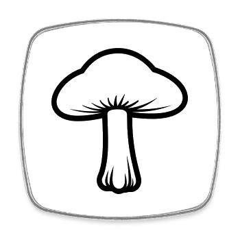 mushroom - Square fridge magnet - white - Front