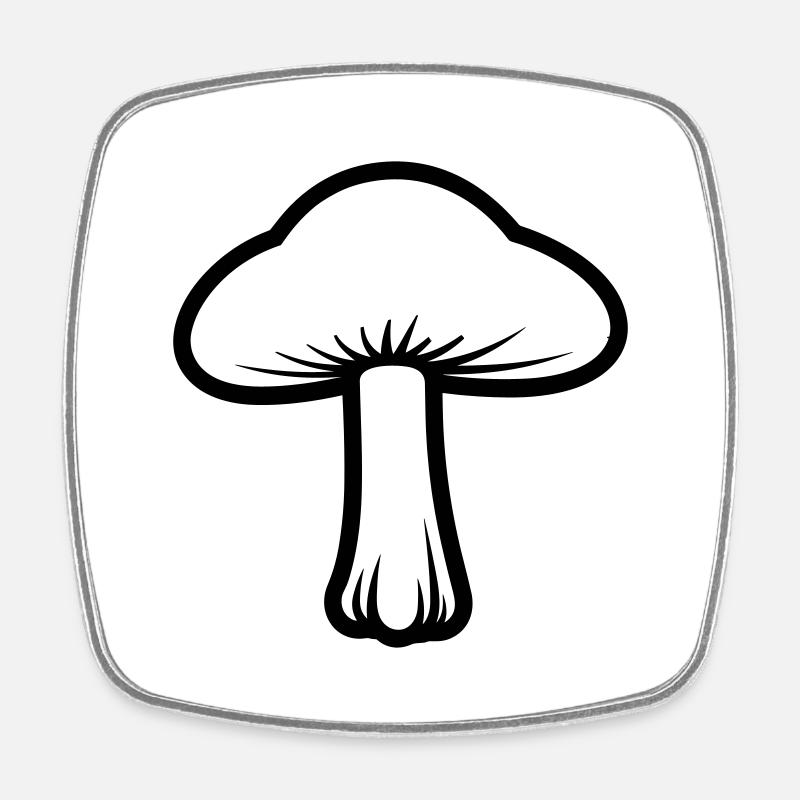 Pilz - Viereckiger Kühlschrankmagnet - Weiß