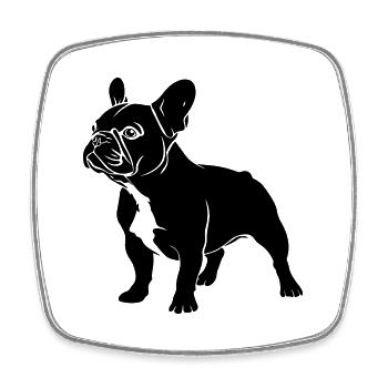 French Bulldog - Square fridge magnet - white - Front