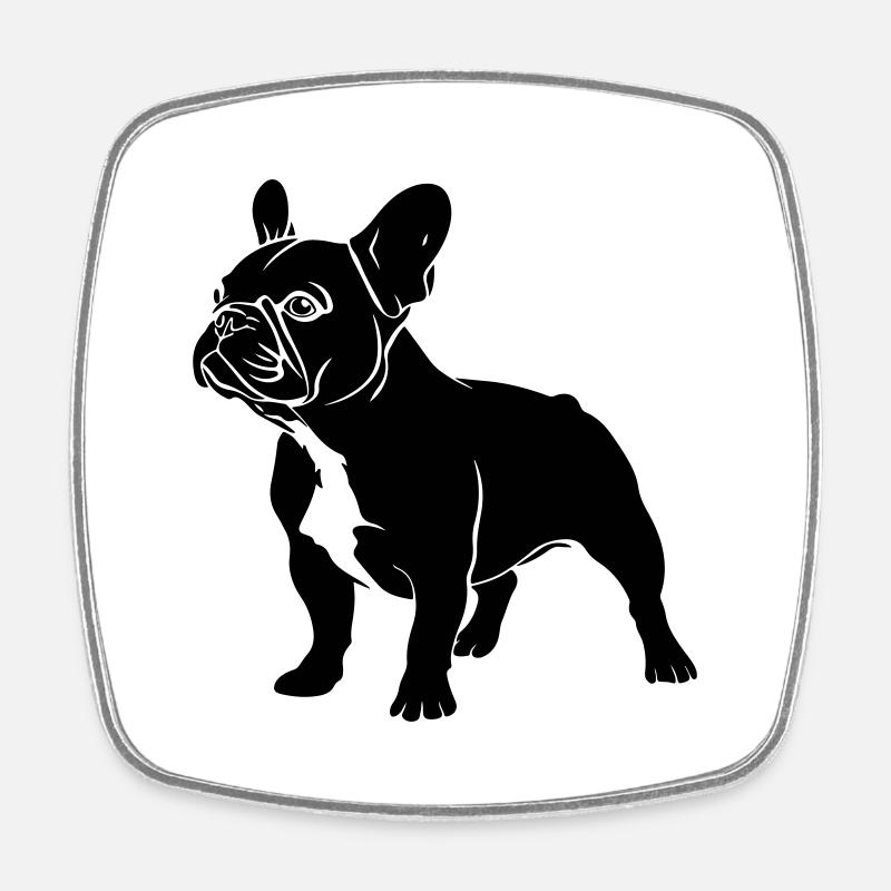 Bouledogue français - Magnet carré - blanc