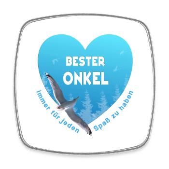 bester Onkel - Viereckiger Kühlschrankmagnet - Weiß - Vorne