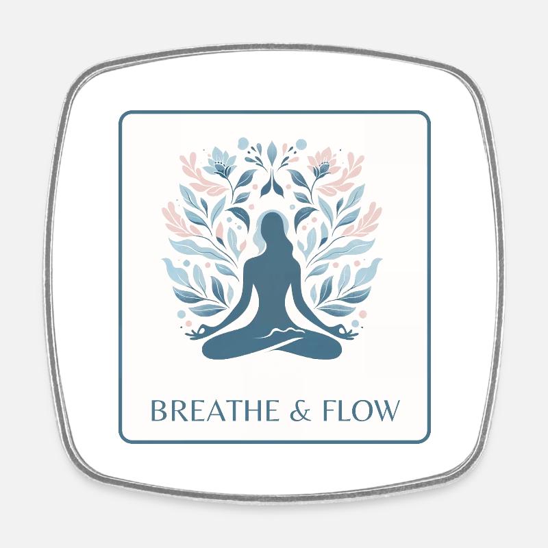 Breathing & Flow - Square fridge magnet - white