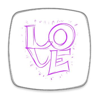 Amour - Love Rose - Square fridge magnet - white - Front