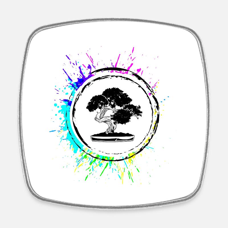 Bonsai icon Symbol - Square fridge magnet - white