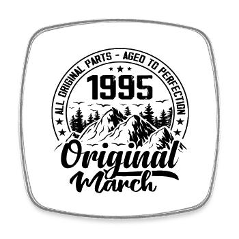 1995 March Original: 29 Years Anniversary Gift - Square fridge magnet - white - Front