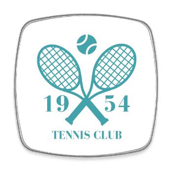 1954 tennis club - Magnet carré - blanc - Devant