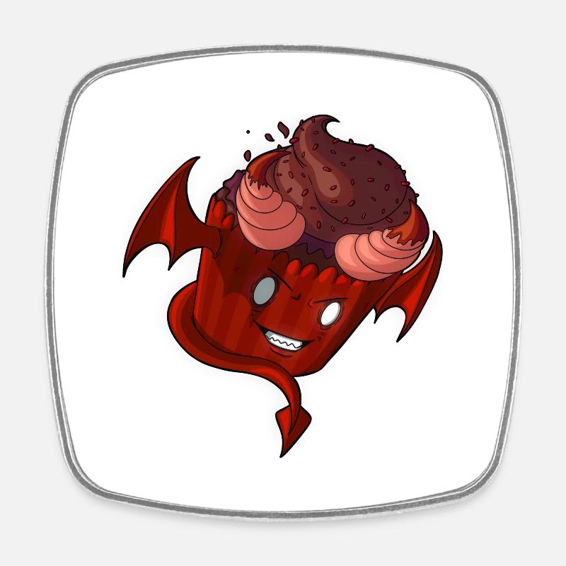 Devil Cupcake - Viereckiger Kühlschrankmagnet - Weiß
