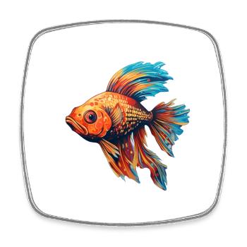 Fisch bunt - Viereckiger Kühlschrankmagnet - Weiß - Vorne