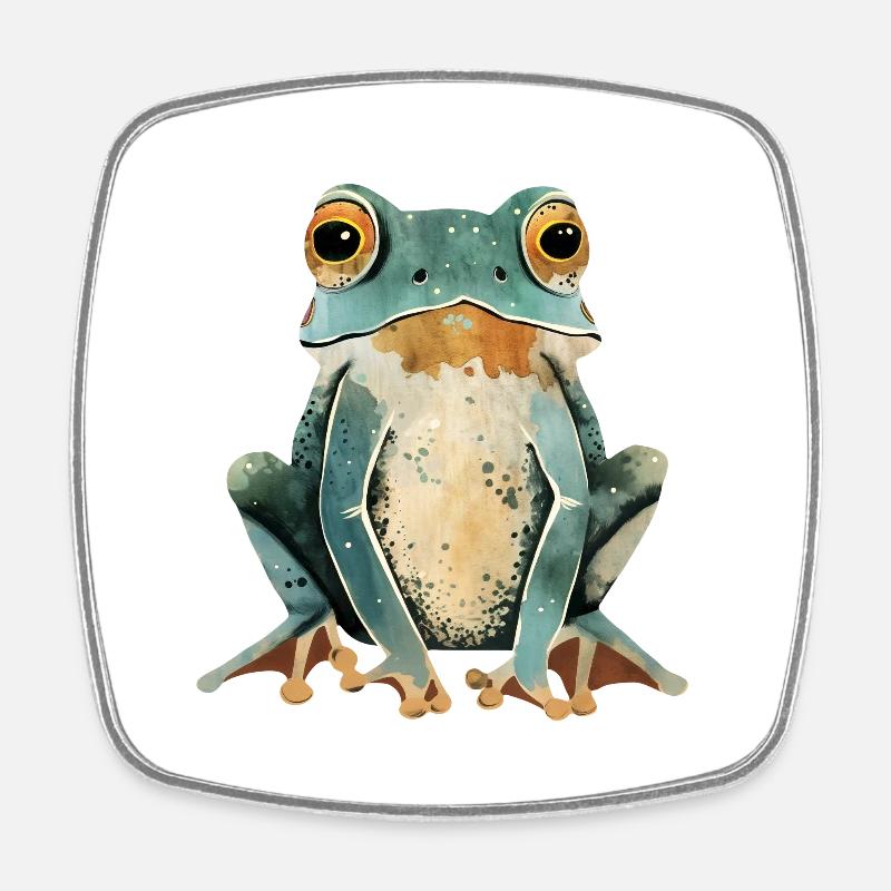 Frog - Square fridge magnet - white