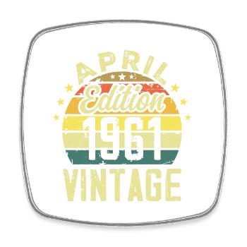 Millésime Avril 1961 - Cadeau Anniversaire 1961 - Magnet carré - blanc - Devant