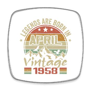 Né En Avril 1958 Vintage - Cadeau Avril 1958 - Magnet carré - blanc - Devant