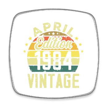 Millésime Avril 1984 - Cadeau Anniversaire 1984 - Magnet carré - blanc - Devant