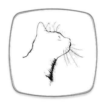 Cat, Cat Motif - Square fridge magnet - white - Front