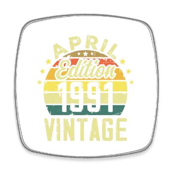 Millésime Avril 1991 - Cadeau Anniversaire 1991 - Magnet carré - blanc - Devant