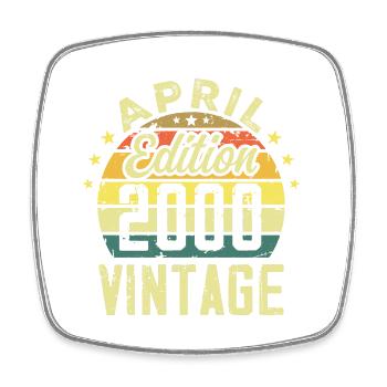 Millésime Avril 2000 - Cadeau Anniversaire 2000 - Magnet carré - blanc - Devant