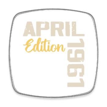 Geburtstag 63 Jahre April 1961 Geburtstagsgeschenk - Viereckiger Kühlschrankmagnet - Weiß - Vorne