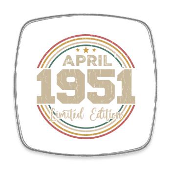 Avril 1951 Cadeau D'anniversaire Avril 1951 Retro - Magnet carré - blanc - Devant