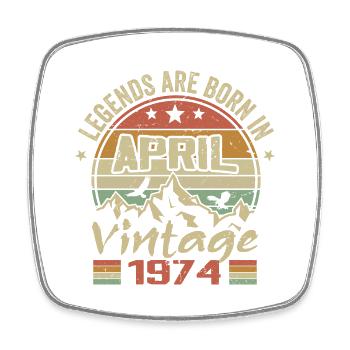 Né En Avril 1974 Vintage - Cadeau Avril 1974 - Magnet carré - blanc - Devant