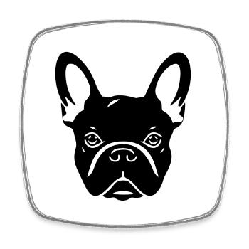 French Bulldog - Square fridge magnet - white - Front