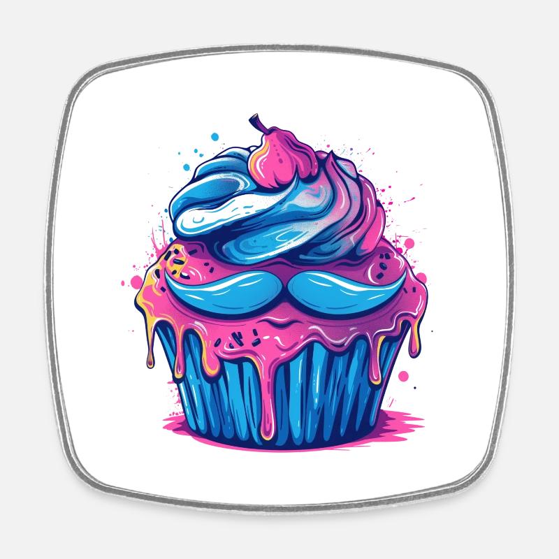 Muffin Distingué - Magnet carré - blanc