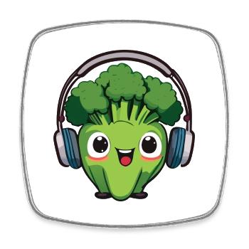 Bubatz - DJ - Musik - Legalize it - Brokkoli - Viereckiger Kühlschrankmagnet - Weiß - Vorne