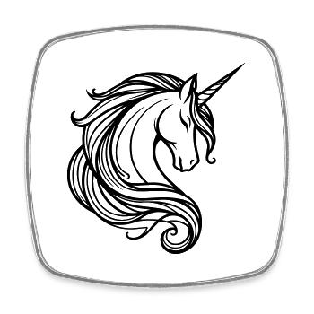 Licorne - Magnet carré - blanc - Devant