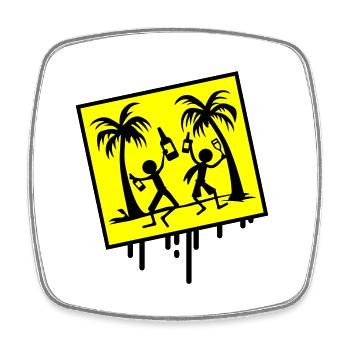 Party Strand Urlaub - Viereckiger Kühlschrankmagnet - Weiß - Vorne