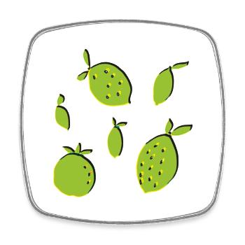 citron orange citron vert - Magnet carré - blanc - Devant