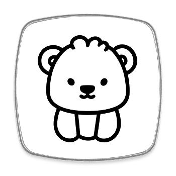 Teddy Bear - Square fridge magnet - white - Front