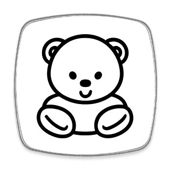 Teddy Bear - Square fridge magnet - white - Front