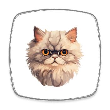 Persian Cat Head - Square fridge magnet - white - Front