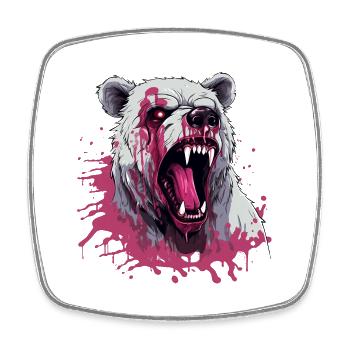 bear, animal, beast, wildlife, animal, blood, art, art, - Square fridge magnet - white - Front