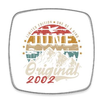 June 2002 Birthday June 2002 Gift June 2002 - Square fridge magnet - white - Front