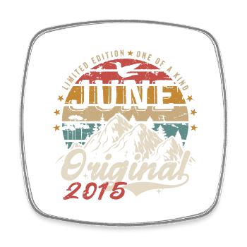Juni 2015 Geburtstag Juni 2015 Geschenk Juni 2015 - Viereckiger Kühlschrankmagnet - Weiß - Vorne