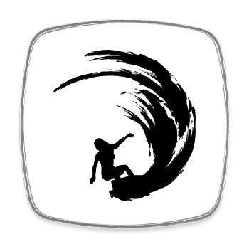 Surfer Surfen Surferin - Viereckiger Kühlschrankmagnet - Weiß - Vorne