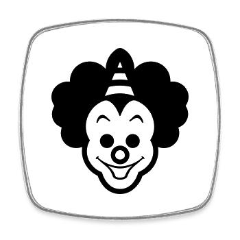 Clown - Square fridge magnet - white - Front
