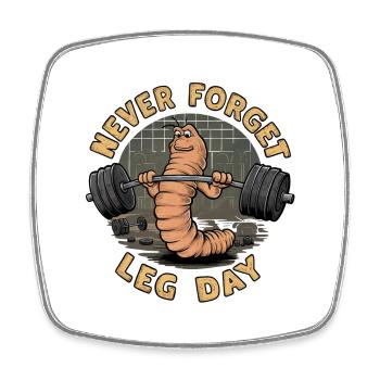 Leg Day - Krafttraining Beinarbeit - Viereckiger Kühlschrankmagnet - Weiß - Vorne