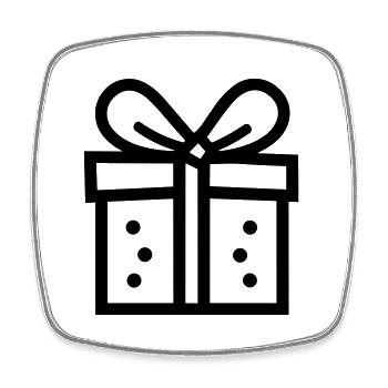 Geschenk-Icon-Box - Viereckiger Kühlschrankmagnet - Weiß - Vorne