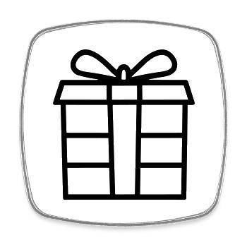Kleine Geschenkbox - Viereckiger Kühlschrankmagnet - Weiß - Vorne