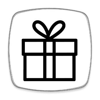Kleine Geschenkbox - Viereckiger Kühlschrankmagnet - Weiß - Vorne